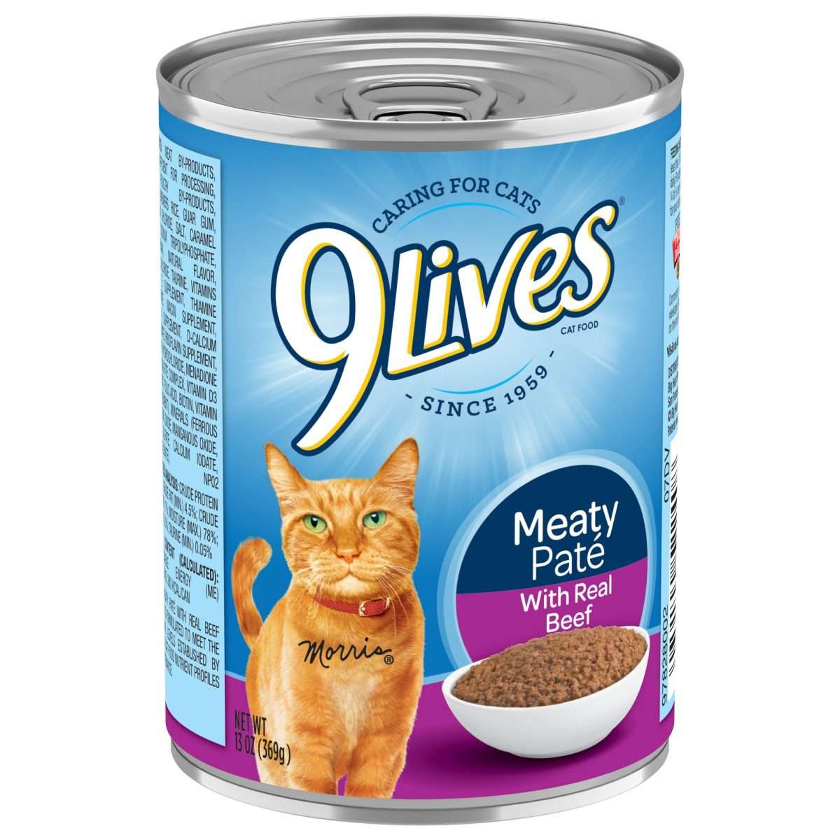(12 Pack) 9Lives Meaty Paté With Real Beef Wet Cat Food, 13 oz. Cans ...