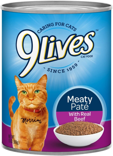 9Lives Meaty Paté Tender, Made With Real Beef, Wet Cat Food, 13 Oz ...