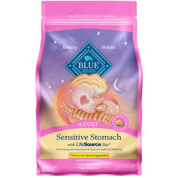 Blue Buffalo Sensitive Stomach Natural Adult Dry Cat Food ...