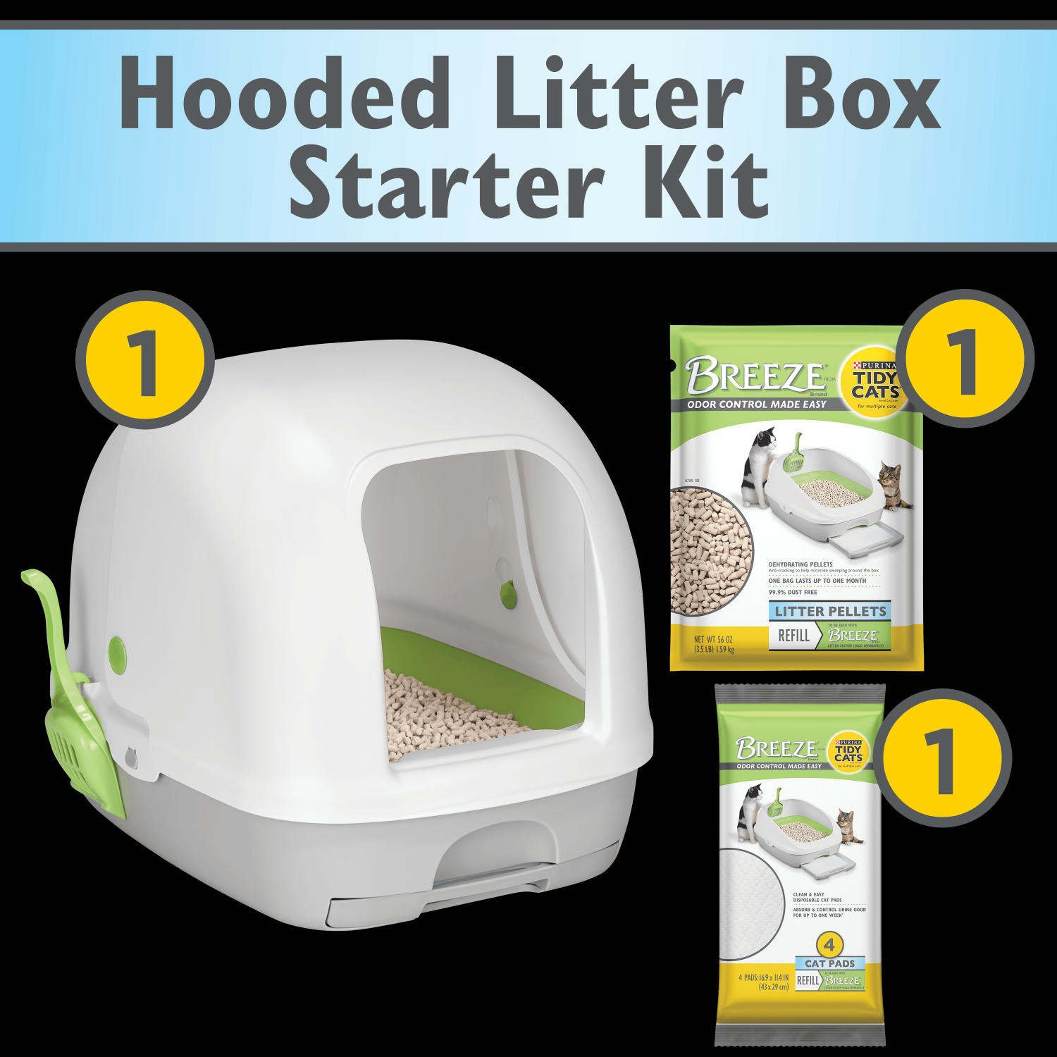 Cats Hooded Litter Box System, BREEZE Hooded System ...