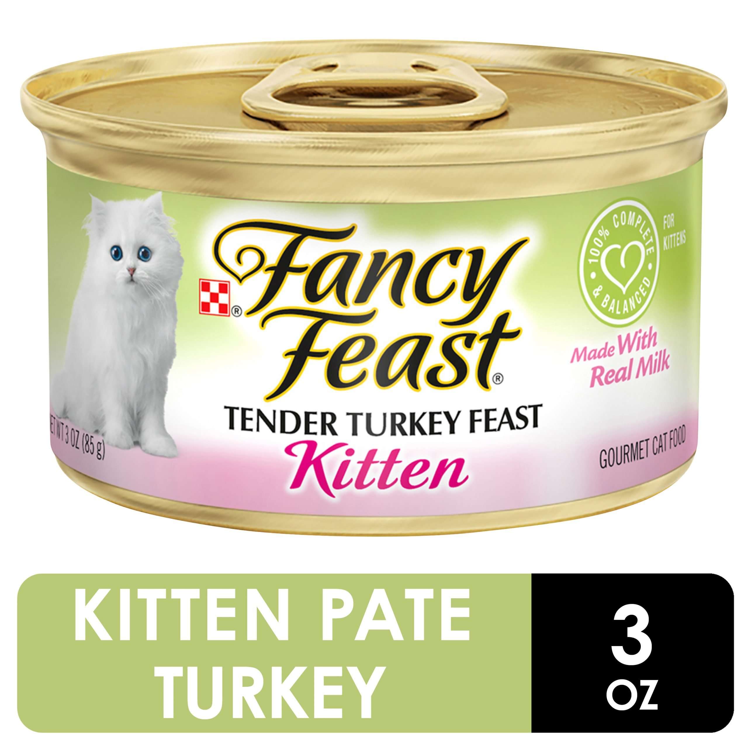 Fancy Feast Pate Wet Kitten Food, Tender Turkey Feast, 3 ...