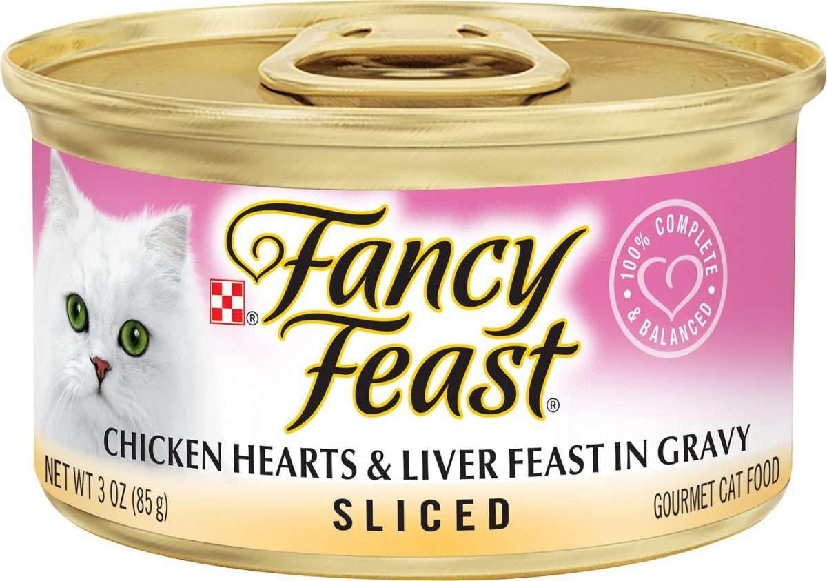 Fancy Feast Sliced Chicken Hearts &  Liver Feast in Gravy Canned Cat ...
