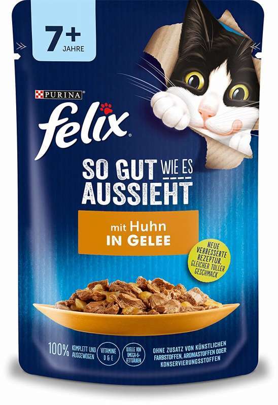 Felix As Good As It Looks Senior with Chicken Wet Food for ...