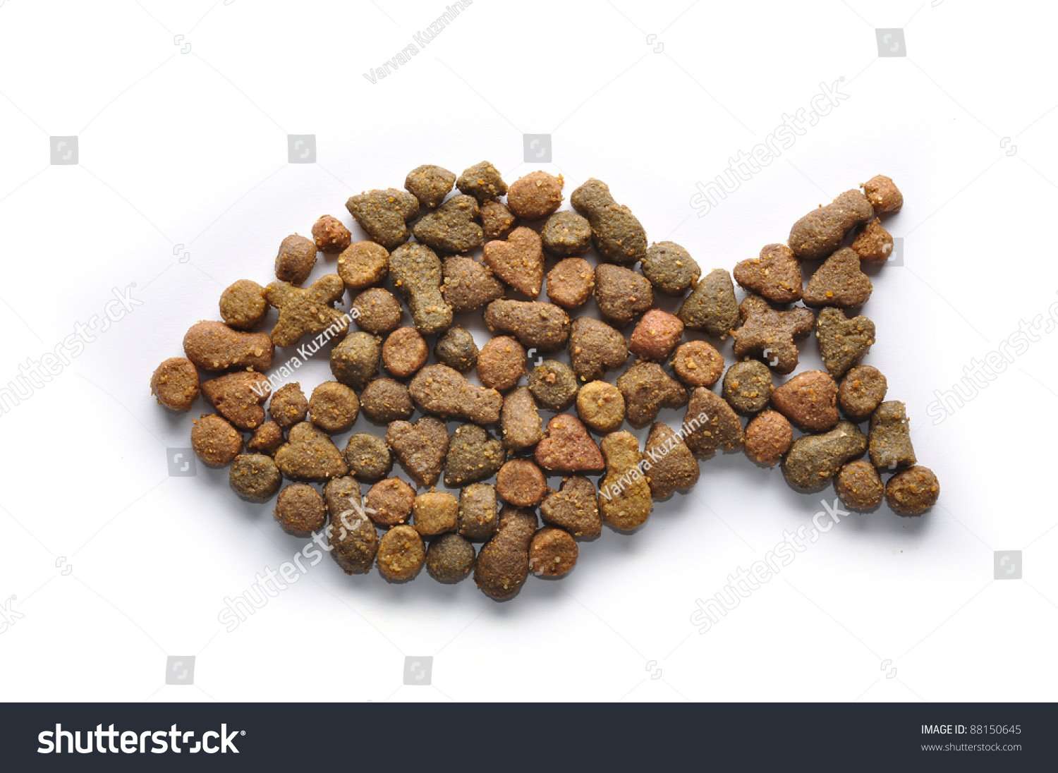 Fish Shaped Cat Food Isolated On Stock Photo 88150645 ...