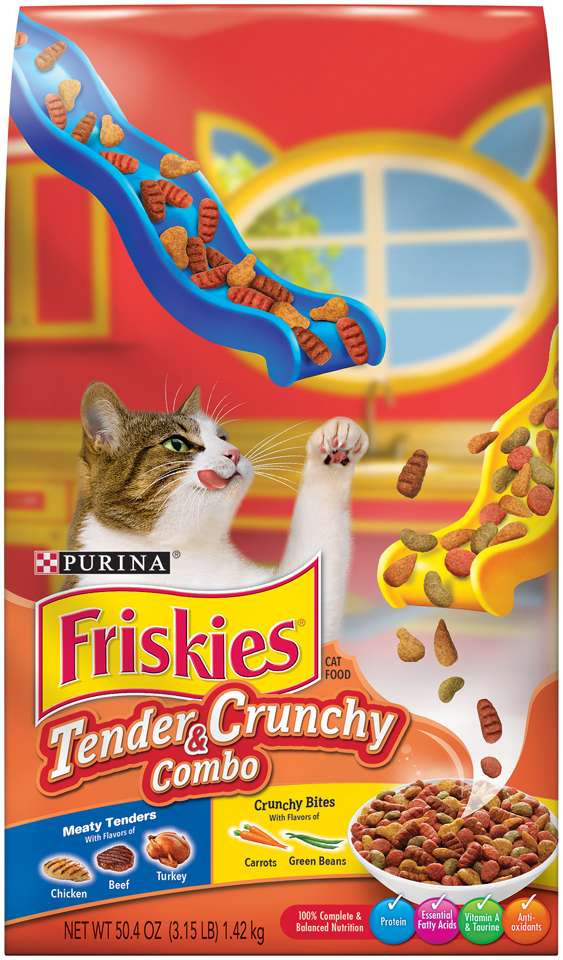 Friskies Dry Cat Food, Tender &  Crunchy Combo, 3.15 lb. Bag