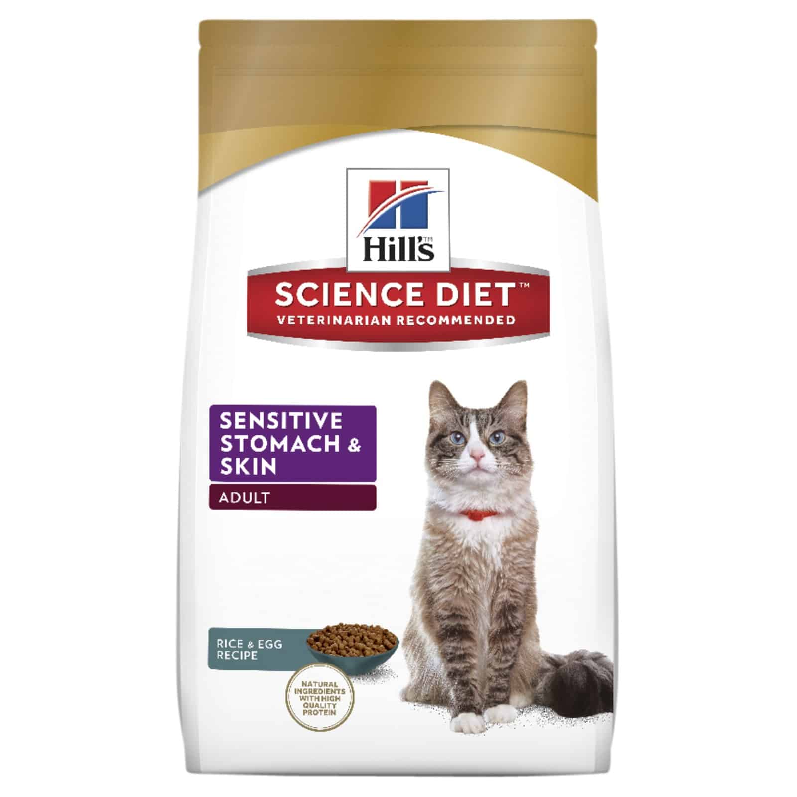 Hills Science Diet Feline Adult Sensitive Stomach &  Skin Dry Cat Food 3 ...
