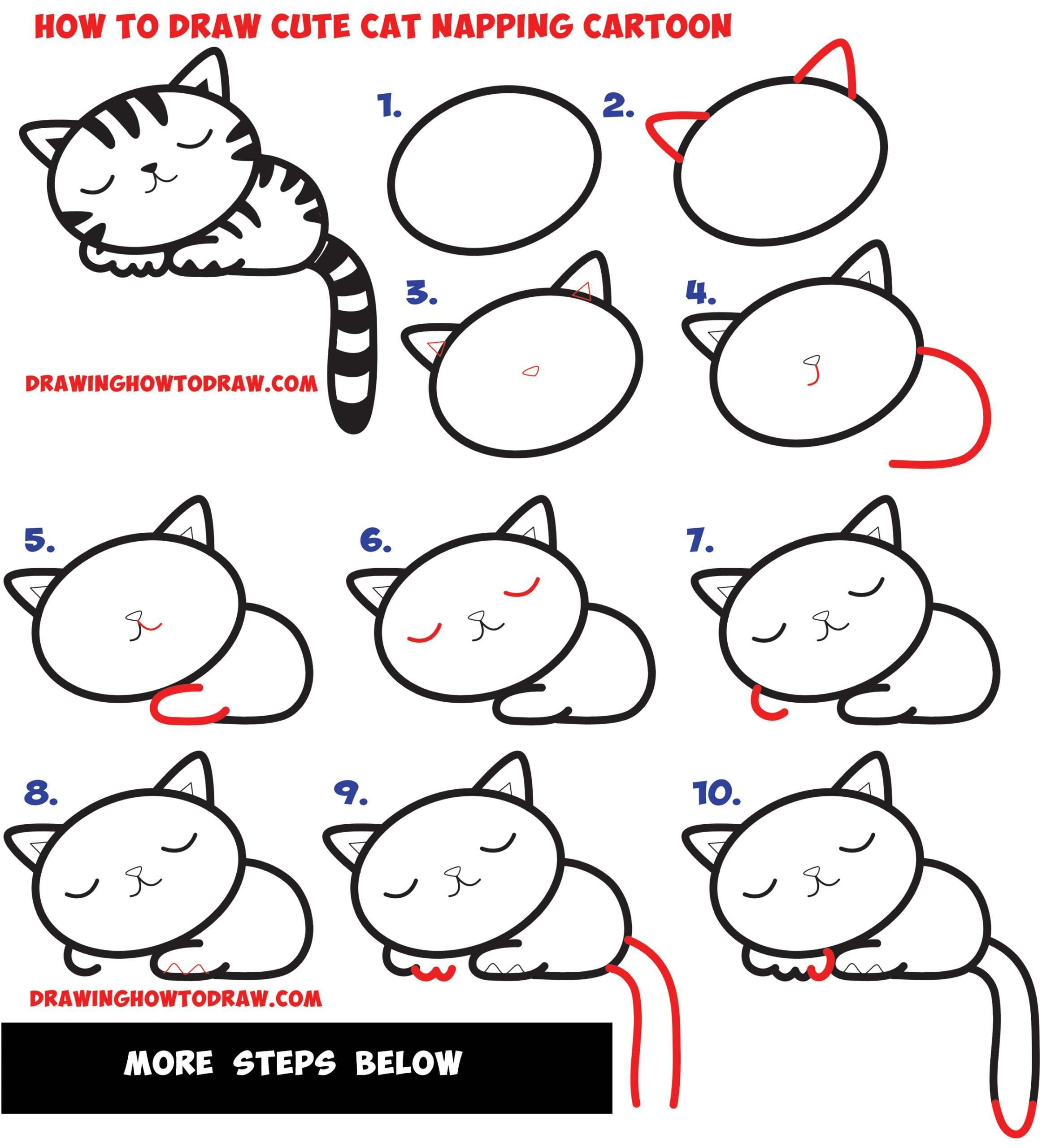How to Draw a Supercute Kawaii / Cartoon Cat / Kitten ...