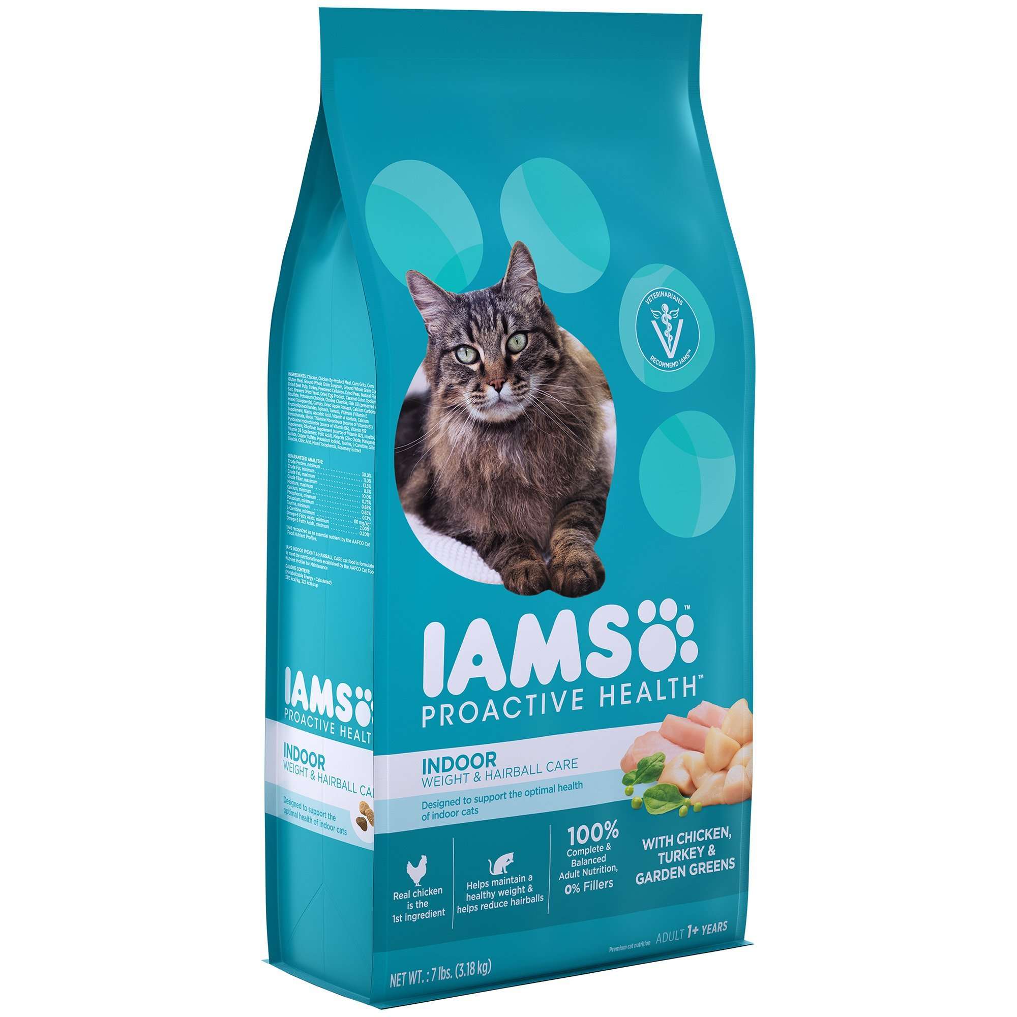 IAMS PROACTIVE HEALTH Indoor Weight and Hairball Care Dry Cat Food 7 ...