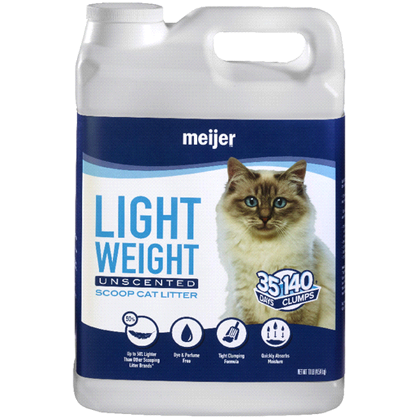 Meijer Lightweight Unscented Scoop Cat Litter 10 lb