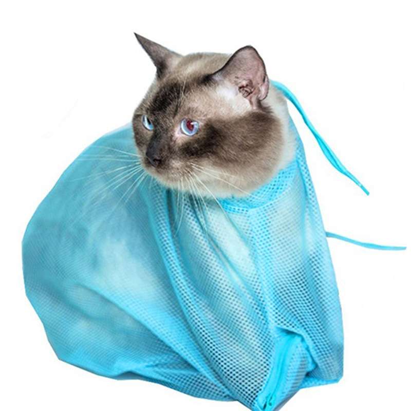 New Cat Grooming Bag Cat Washing Shower Bag Mesh Kitten Pouch Kitten ...