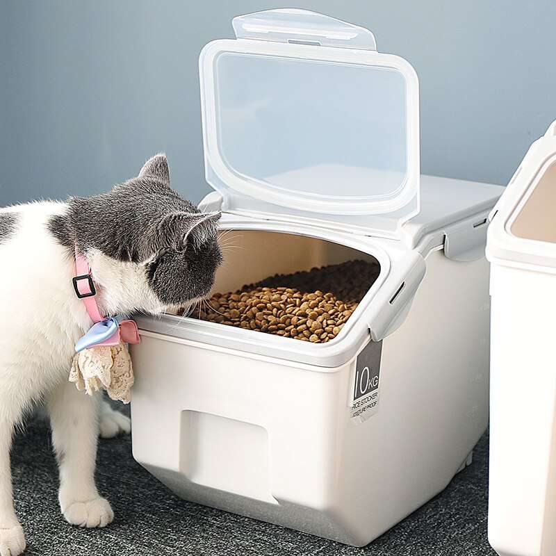 Pet Dry Food Bucket Dog Cat Food Storage Boxes Container Pet Food Grain ...