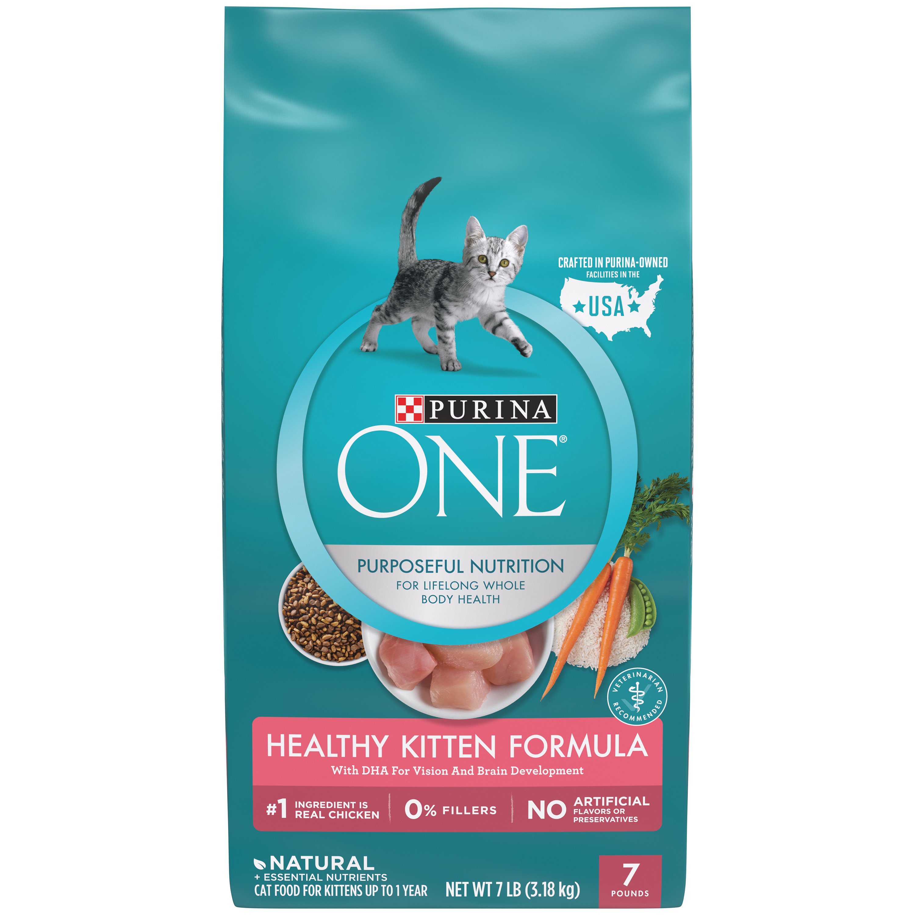 Purina ONE Healthy Kitten Dry Cat Food, 7 lb