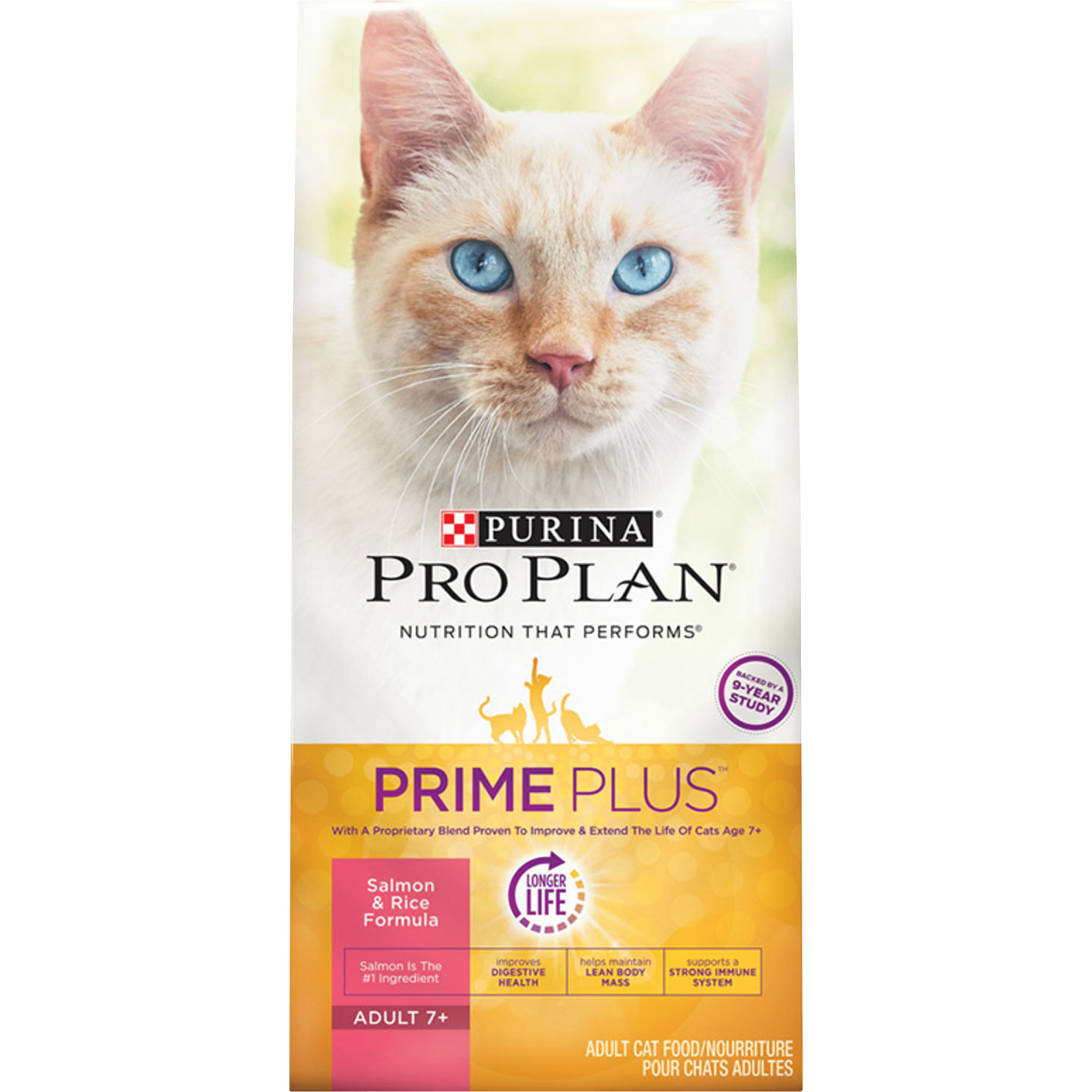 Purina Pro Plan Senior Dry Cat Food, PRIME PLUS Salmon &  Rice Formula ...